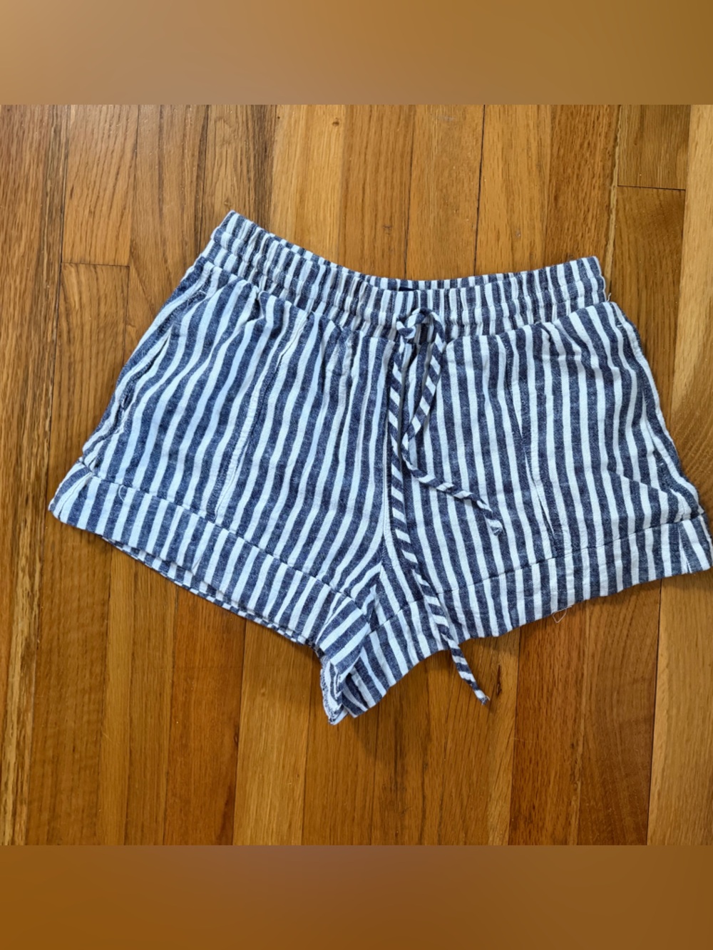 Universal Thread Navy and White Striped Drawstring Shorts
